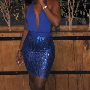 Two piece dress with sequins